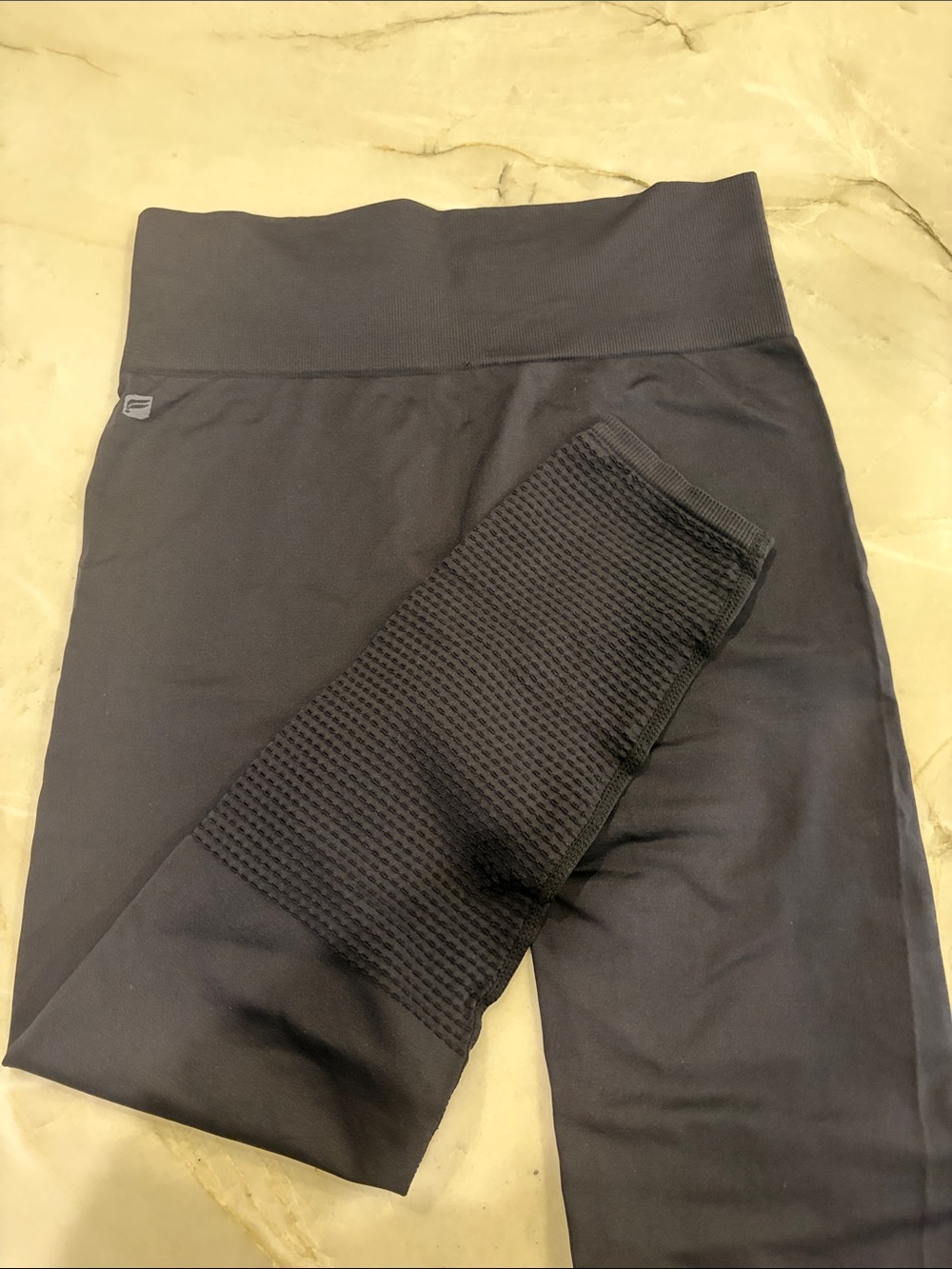 Fabletics Black High-Rise Textured Leggings